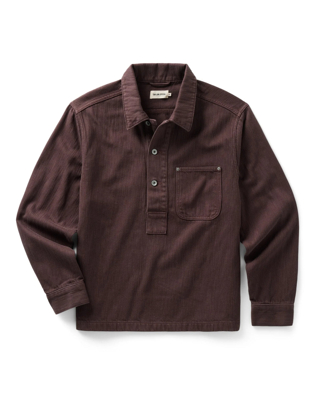 The Milton Overshirt in Burgundy Slub Denim