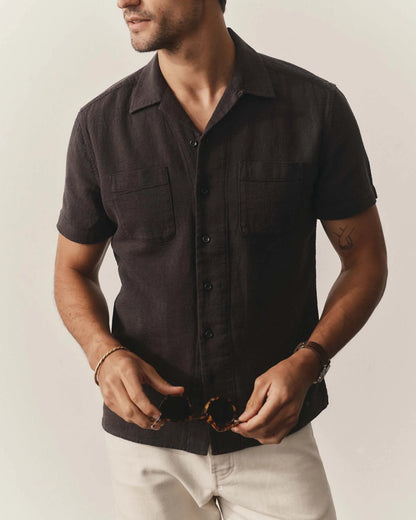 The Conrad Shirt in Faded Black Linen