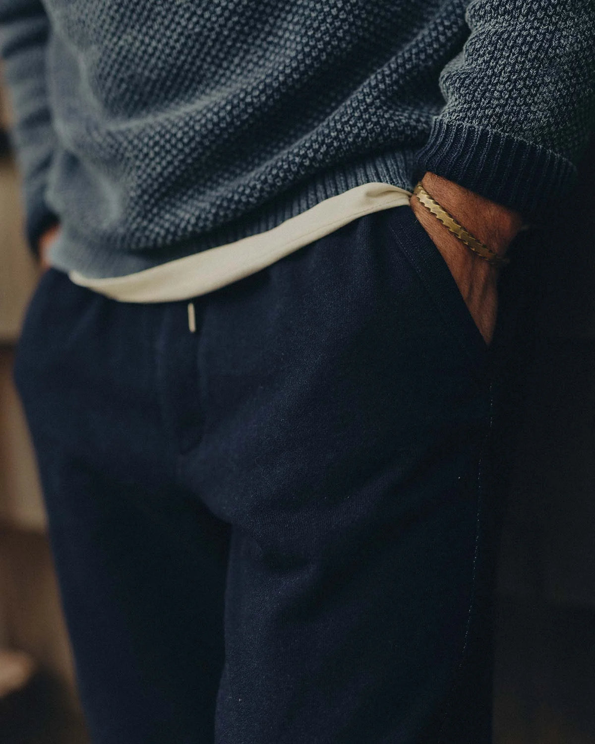 The Sunset Pant in Rinsed Indigo Terry